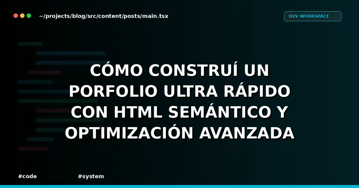 Cómo construí un porfolio ultra rápido con HTML semántico y optimización avanzada