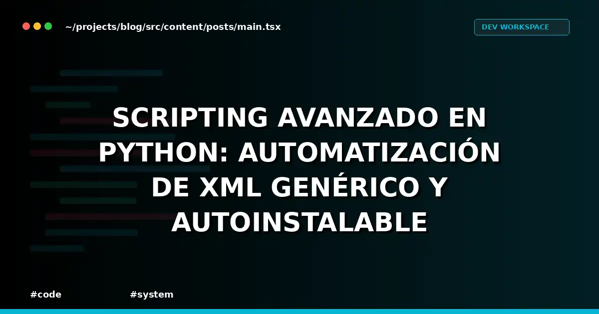 Scripting Avanzado en Python: Automatización de XML Genérico y Autoinstalable