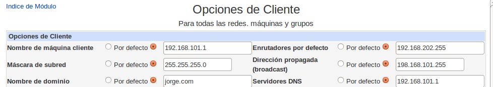 Configuración Webmin