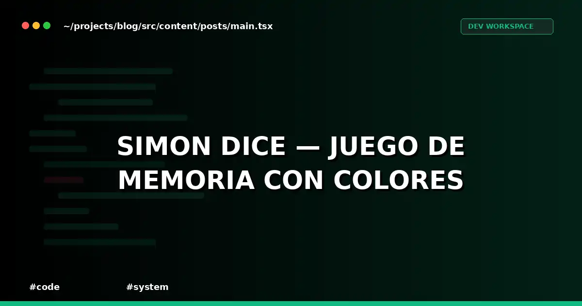 Simon Dice — Juego de Memoria con Colores